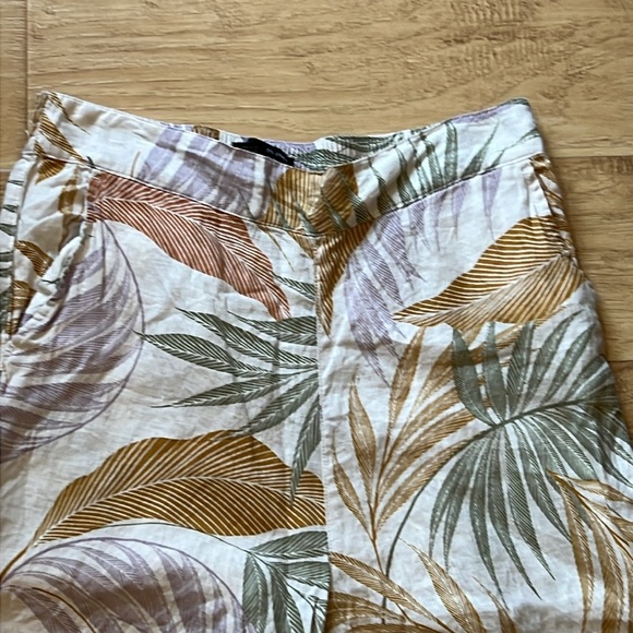 Tahari spring summer resort palm printed linen pants - Picture 9 of 9